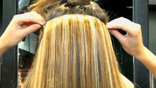 How to apply clip in hair extensions  IampK Quick length Piece HD [upl. by Shewchuk]