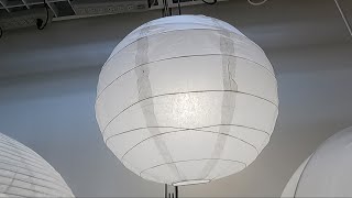 IKEA REGOLIT PENDANT LAMP SHADE WHITE CLOSER LOOK IKEA FURNITURE SHOPPING LAMPS LIGHTS REVIEWS [upl. by Brittain549]