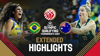 Brazil 🇧🇷 v Australia 🇦🇺  Extended Highlights  FIBA Womens OQT 2024 [upl. by Alegre]