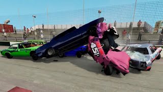 BeamNG Banger Racing Crashes 24 [upl. by Leay]