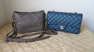 Chanel ML Classic Flap vs Chanel Small Gabrielle Bag  What fits Comparison  Mod shots [upl. by Rothmuller]