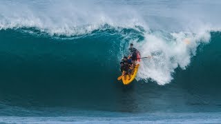 Kayak Surfing Huge Sunset Beach  Jamie OBrien [upl. by Hite]