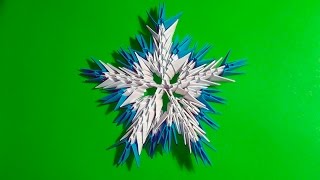 How to make a paper snowflake 3D origami tutorial for beginners [upl. by Iek28]