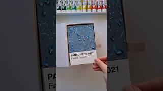 How to paint raindrops  Pantone Card Painting Challenge Day 57100 [upl. by Lemahs]