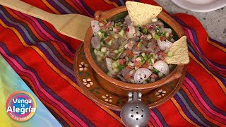 Nuestro chef Chino nos prepara un delicioso quotCeviche de cecina de resquot  Venga La Alegría [upl. by Ahsil]