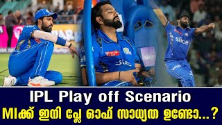 IPL Play off scenario  MIക്ക് ഇനി പ്ലേ ഓഫ് സാധ്യത ഉണ്ടോ  Mumbai Indians [upl. by Edialeda]