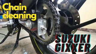 CHAIN CLEANING  SUZUKI GIXXER 155 [upl. by Uri938]