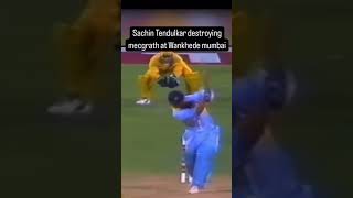 Sachin Tendulkar destroying g McGrath tendulkar sachin wankhedestadium india australia [upl. by Erdnassak]