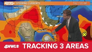 Thursday 5 AM Tropical Update Watching three areas for development [upl. by Enajiram]