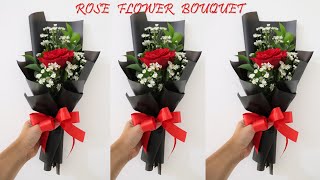 DIY RIBBON Roses  arrange flowers Bouquet  flower wrapping techniques [upl. by Leroy122]