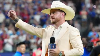 Country music star Cody Johnson sings National Anthem at 2024 AllStar Game 🇺🇸 [upl. by Akelam10]