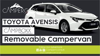 Car Camping  Toyota Avensis Estate  CampBoxx from CamperCars [upl. by Deerc344]