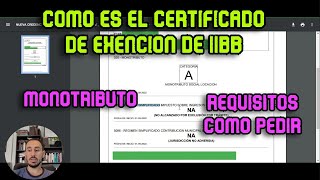 COMPROBANTE DE EXENCION DE INGRESOS BRUTOS IIBB PARA MONOTRIBUTISTAS SOCIALES [upl. by Nnaarat]