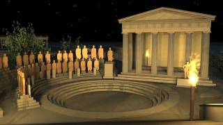 Samothrace Reconstruction Propylon to Theatral Circle Night [upl. by Marje]