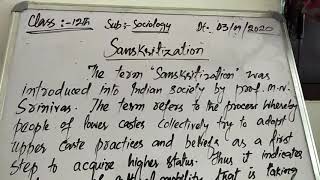 Sanskritization sociology 12th [upl. by Asyram]