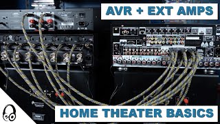 EXTERNAL AMP CONNECTION  Home Theater Basics  Denon  Marantz  Emotiva  Outlaw Audio [upl. by Willabella448]