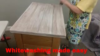 Whitewashing Wood Furniture painted Furniture whitewashing whitewashingfurniture diywhitewash [upl. by Novahs370]