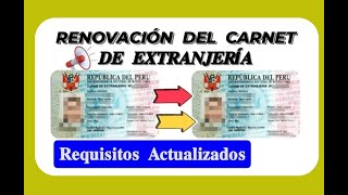 Renovación del Carnet de Extranjería Especial  Mayores y Menores de Edad [upl. by Cletus]