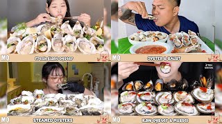 MUKBANGER VS FOOD  FRESH OYSTERS😋🦪 [upl. by Nauqit925]