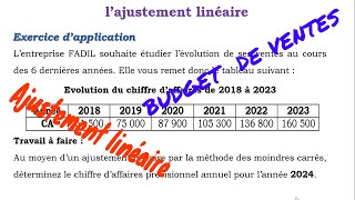 Budget de vente  lajustement linéaire  Méthode des moindres carrés avec exercices corrigés [upl. by Maril535]