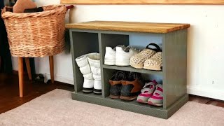 How to Make a Shoe Storage Bench in a Few Easy Steps  Shoe Storage Bench DIY  Polkilo [upl. by Blank332]