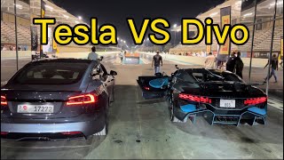 TESLA PLAID VS BUGATTI DIVO [upl. by Nosac915]