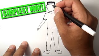 How to draw a person for beginners  Easy People Drawing  cómo dibujar una persona [upl. by Eiznik]