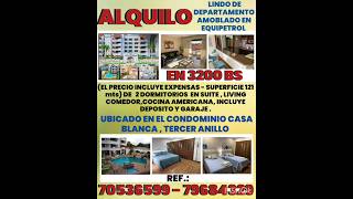 ‼️ALQUILO‼️⭐LINDO DE DEPARTAMENTO AMOBLADO EN EQUIPETROL 💰EN 3200 Bs [upl. by Hanna]