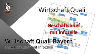 Wirtschaft Quali Bayern  Geschäftsbrief mit Infozeile anlegen mittels Tabelle [upl. by Ahseyi]