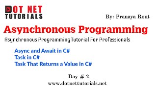 Async and Await in C  Task in C  Task That Returns a Value  Dot Net Tutorials  Pranaya Rout [upl. by Sher]