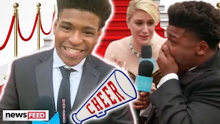 Celebs FLIP OUT Over Cheer Star Jerry Harris On Red Carpet [upl. by Gabriele]