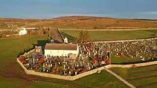 Latheron Kirk now the Clan Gunn Visitor Center and Museum in Caithness Scotland Dji Spark drone [upl. by Bibbye794]