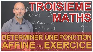 Déterminer une fonction affine  Exemple  Maths 3e  Les Bons Profs [upl. by Lleraj]