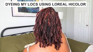 Dyeing my Locs START to FINISH using LOreal Excellence HiColor Copper Red IN REAL TIME [upl. by Rogovy241]