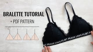 Easy Bralette DIY PDF sewing pattern bralette [upl. by Redle794]