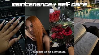 fall maintenance  self care vlog  ginger hair nail appt relaxing bed routine treating myself [upl. by Ruphina78]