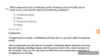 Questions based on Toxoplasmosis MCQs [upl. by Anahs]