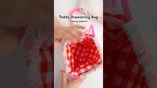 Teddy Drawstring Bag sewing pattern 🧸 how to make the small bag for beginners and quilters sewing [upl. by Enehpets]