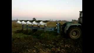 T150K ploughing with reversible Lemken five furrow plow [upl. by Shafer169]