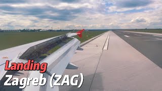 Beautiful approach and landing at Zagreb ZAG Airport with Lauda [upl. by Alakim738]