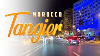 Tangier 4K  Night Drive  Driving Downtown  Relaxation  streetma [upl. by Quirita]