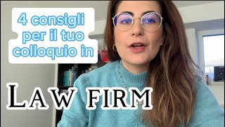 4 consigli utili per il tuo colloquio di lavoro in lawfirm [upl. by Netsrejk]