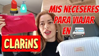 Mis NECESERES de CLARINS para viajar DESVELO mis marcas 💄🧴DIOR ESTEE LAUDER MAC VICHY [upl. by Ettenotna976]