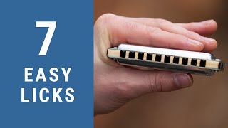 7 Easy Blues Harmonica Licks  C Harmonica Lesson  Free harp tab [upl. by Eanahc]