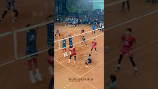 Rally 😱powerful spike 😳first pass and Difence 😲 volleyball volleydonor volley shorts reels [upl. by Byram]