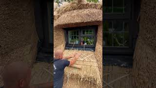 Thatched cottage window apron youtube youtubeshorts viral trending thatching reels [upl. by Nyletac89]