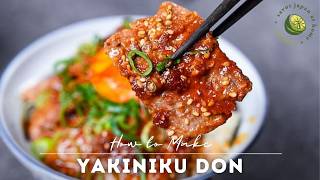 10 Minute Yakiniku Don 20 BBQ Style Beef Rice Bowl Recipe [upl. by Letisha640]