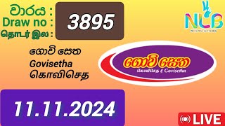 Govisetha 3895 11112024 Today  ගොවි සෙත DLB NLB Lottery result [upl. by Eillom922]