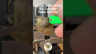 Lock Picking Shorts Union 6 Pin Oval SA Cylinder Rake and Zip Open [upl. by Silloc]