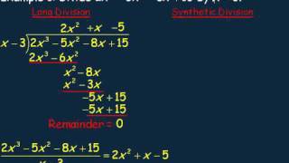 Dividing Polynomials and The Remainder Theorem Part 1 [upl. by Enorej]